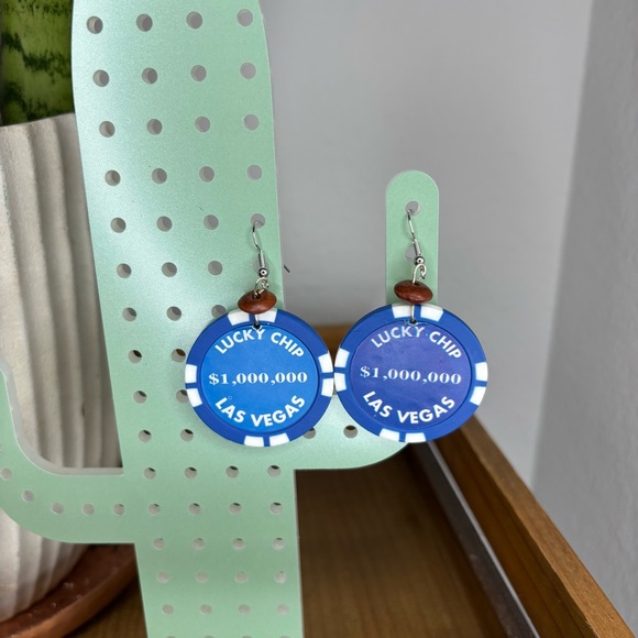 Poker Chip Earrings - Picture 3 of 4